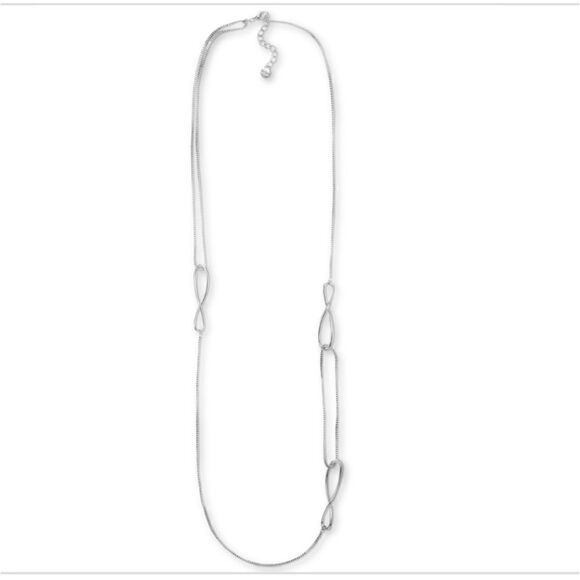 NWT Alfani Silver-Tone Twist Station Strand Necklace, 42" + 2" Extender - Picture 1 of 5